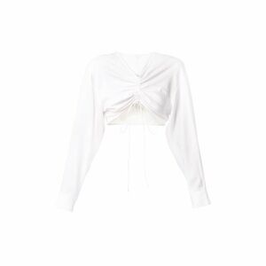 Christopher Esber White Ruched Crop Top